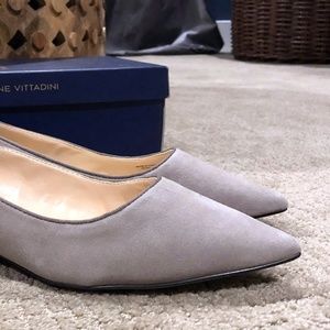 Never-worn timeless gray velvet flats.